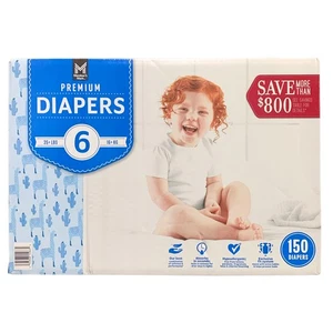 Member's Mark Premium Diapers, Hypoallergenic, Size 6 (35+ lbs.), 150 Count - Picture 1 of 2
