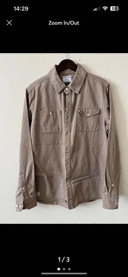 Camisa de trabajo con botones Mighty HealthyTalla: grandeColor: bronceadoEstado: bueno Foto 1 de 3