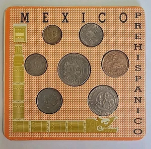 Juego de 7 monedas de recuerdo mexicano prehispánico - Imagen 1 de 11