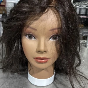 Human Hair Mannequin Head Diana 2 II Cosmetology Hairdressing - Picture 1 of 5