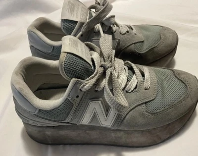 Новый баланс женщин 574 платформе кроссовки Sage зеленый замшевые туфли размер 6,5 - Изображение 1 из 4