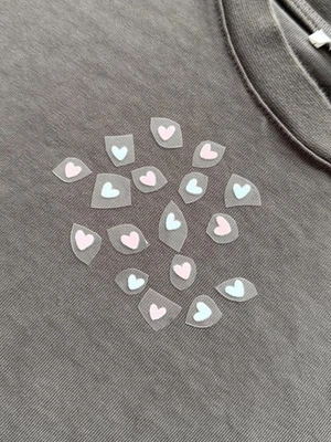 Herzen zum Aufbügeln (Blumen, Bügelbilder, Applikation für Schuhe, Kleidung,DIY) - Bild 1 von 4