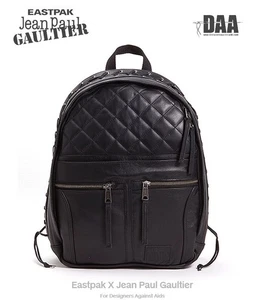 New Eastpak Jean Paul Gaultier Biker Backpack Black Leather World Only 250 - Picture 1 of 5