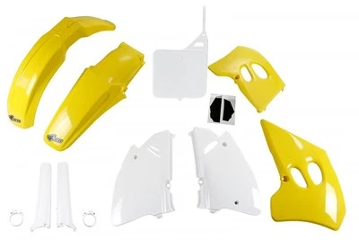 Verkleidungssatz Plastiksatz plastic kit passt an Suzuki Rm 125 250 93-95 w-gelb - Bild 1 von 4
