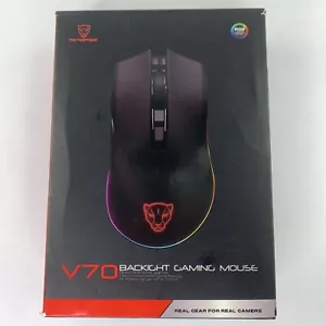 Motospeed V70 White Wired Optical Gaming Mouse 12000 dpi + RGB Backlit LED - Picture 1 of 6