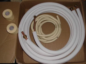 Aire acondicionado split 25 ft. Tubo de cobre aislado con tuercas 3/8 y 5/8 - Imagen 1 de 5