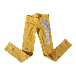 Cat and Jack girls floral Yellow leggings NWT L ( 4/5 Slim ) - Picture 1 of 3