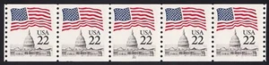 2115b Pl#20 Scarce 22c Flag/Capitol Wide & Tall Block Tagged VF MNH - Picture 1 of 3