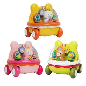 Child Driven Bear Car Toy with Clear Gears Hand Eye Coordination Car Toy - Picture 1 of 11