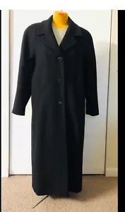 Stephanie Mathews 100% Pure Merino Wool coat 16 Long classic cozy soft winter - Picture 1 of 12