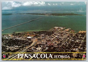 Postcard Florida Pensacola Aerial view c1994 5U - Picture 1 of 2