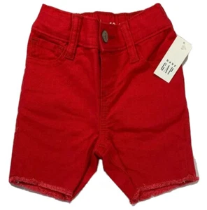 Neu mit Etikett Baby Gap Junge Mädchen 5T rote Jeansshorts mit Stretch und verstellbarer Taille - Bild 1 von 8
