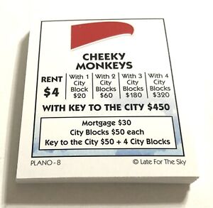 Plano-opoly Game Replacement Part - Deeds NEW