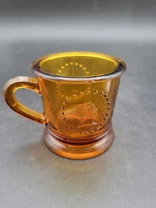 EAPG Amber Small Miniture Medallion Mug With Handle - Picture 1 of 6