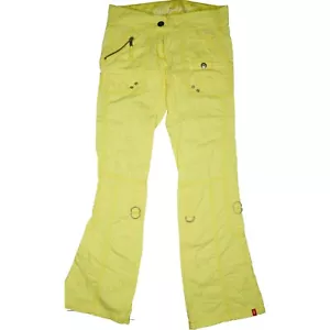 edc by Esprit 32 L32 Jeans Hose gelb Wmn Bootcut dünn low Cargo Turn Up Zip W27 - Bild 1 von 5