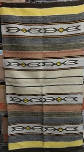 Vintage Saddle Blanket Native American Design Multicolor 61" x 33 1/2" TF - Picture 1 of 5