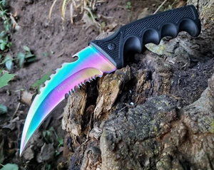Rainbow Gut Hook Hawkbill Karambit Fixed Blade Knife Sheath EDC Concealed Carry - Picture 1 of 12