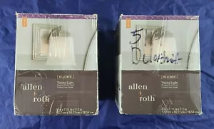 allen + roth Elloree 1-Light 7.25-in Brushed nickel Square Vanity Light 2 Pack - Picture 1 of 2
