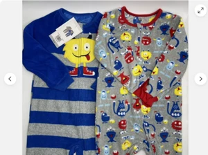 Kids Headquarters Boys 2-PK Footed Blanket Sleepers Monsters Cozy(MULTI 3T)NWT - Picture 1 of 4