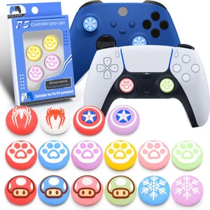 Cute Thumb Grip Cap For Sony Playstation 5 PS4/XBOX ONE Case Glow Button Cover - Picture 1 of 11