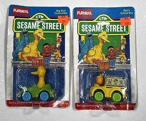 Vintage 1986 Sesame Street Playskool Muppets Lot (2) Big Bird, Ernie on Card~6 - Picture 1 of 3