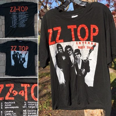 Vintage ZZ TOP Antenna World Tour 94 T Shirt Concert Band Tee 1990s 90s Size XL - Image 1 of 4