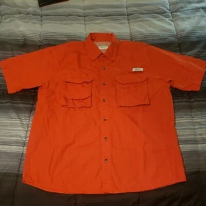 GANDER MOUNTAIN MEN GUIDE SERIES L VENTED COTTON orange FISHING HIKING SHIRT - Picture 1 of 6