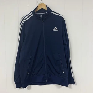 Adidas Warm Up Track Jacket 3 Stripes Blue Zip Up Performance XL - Picture 1 of 11