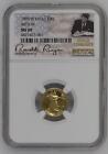1999 W with W $5 Gold Eagle 1/10 oz NGC MS-69 Unfinished Proof Die Reagan Label