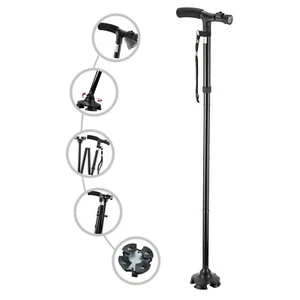 Klappstock Aluminium LED-Beleuchtung verstellbar Gehstock für Senioren - Bild 1 von 10