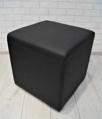Echtleder Hocker 45x45x45 Sitzhocker Echt Leder Sitzwürfel Pouf Würfel Fußhocker - Bild 1 von 4