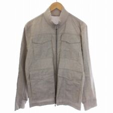 Barba Sport Jacket Blouson Zip Up Linen Wool Silk 48 L Beige /Bm Men'S