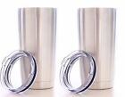 2 Lot Eskimo Coolers Stainless Steel Double Wall Vacuum Insulated Tumbler w/ Lid