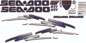 SEADOO GTI 2003 Graphics / Decal / Sticker Kit ORANGE / BLUE - Picture 1 of 1