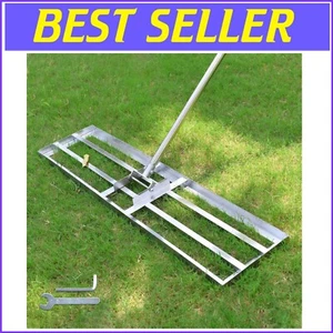 Sturdy 7 FT Lawn Rake - Stainless Steel Leveling Tool for Perfect Garden Finish - Picture 1 of 9