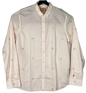 Scotch & Soda Button Down Men’s Shirt Size XXL Color  Peach  Embroidered - Picture 1 of 4