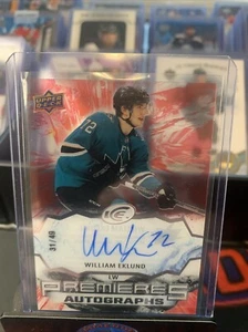 2021-22 UD Ice Hockey William Eklund Premieres Autographs 31/49! - Picture 1 of 3