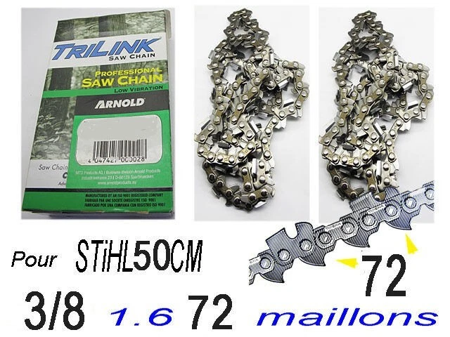 Chaîne 325 "1.6mm 74TG pour Stihl Scie à Chaîne de Tronçonneuse (1091-X1-0104)