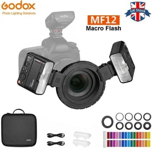 Godox Macro Flash MF12-K2 Kit 2.4G TTL for DSLR Macro Portrait Jewelry Shooting - Picture 1 of 9