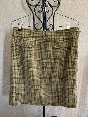 Harold's Wool Blend Plaid Mini Skirt Sz6 Office Tweed Classic Preppy Lined - Image 1 of 4