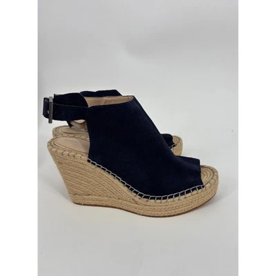Kenneth Cole Olivia Alpargata Gamuza Azul Marino Cuña Punta abierta Correa para el Tobillo 9.5M Foto 1 de 4