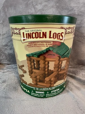 Original Lincoln Logs 100th Anniversary Collectible Tin 111 Piece Set- Complete - Image 1 of 4
