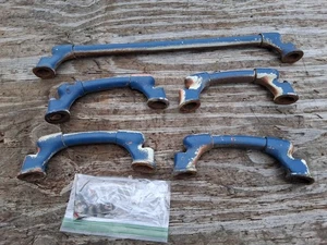 5 Vintage Gusseisen & 1/2" Stahlrohr Handläufe ca. 9" & 22" & 2 3/4" tief - Bild 1 von 18