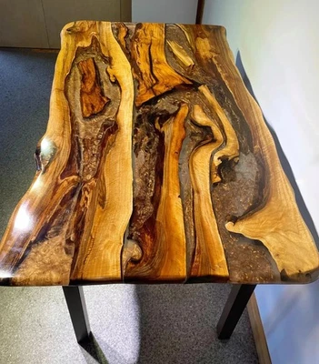 Large Chocolate Walnut Dining Table | Custom Epoxy Resin Table Top | Handmade Li - Image 1 of 4