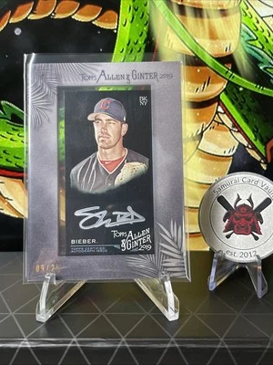 2019 TOPPS ALLEN & GINTER FRAMED MINI AUTOGRAPH SILVER - SHANE BIEBER /25 - Image 1 of 2