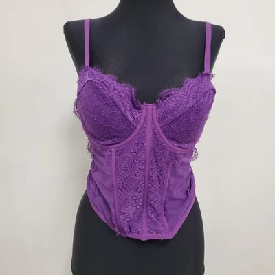 复古 Rue 21 女式 Y2K Fairy Grunge Witchy 紧身胸衣上衣 XL 码紫色结构 — 第 1/4 张图片