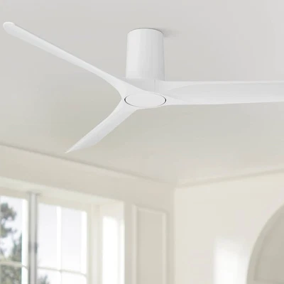 52" Casa Vieja Zebec White Hugger Ceiling Fan with Remote Control - Image 1 of 4