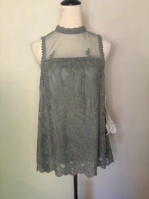 Blusa Taylor & Sage Nueva con Etiquetas Verde Sin Mangas Forrada Encaje Botones Traseros Talla Pequeña Foto 1 de 4