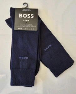 Hugo Boss Calcetines Para Hombre 2 Pares Azul Marino Mejor Algodón Suave 100% Genuino Nuevos Con Etiquetas - Imagen 1 de 5