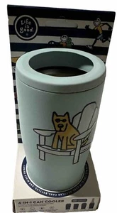 Life Is Good Chair/Dog Tumbler 4-in-1 Can Cooler Slim Can Cooler - Picture 1 of 2